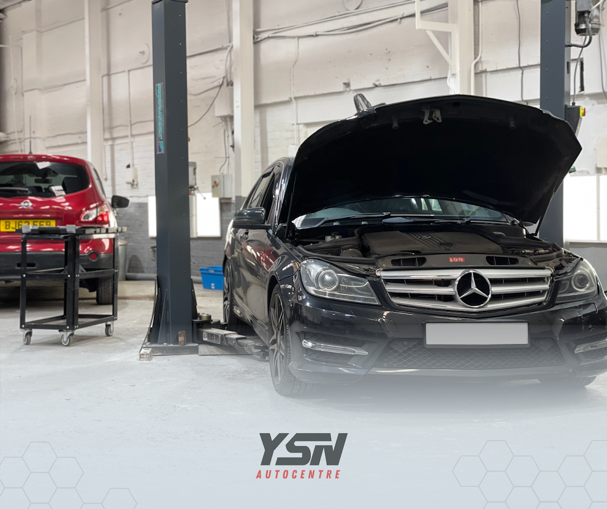 Full car service on a Mercedes at YSN Autocentre Smethwick